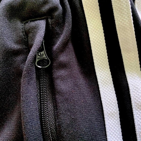 Adidas Superstar Elastic Drawstring Shorts 11-12Y Black White Zipper Pockets - Picture 5 of 6